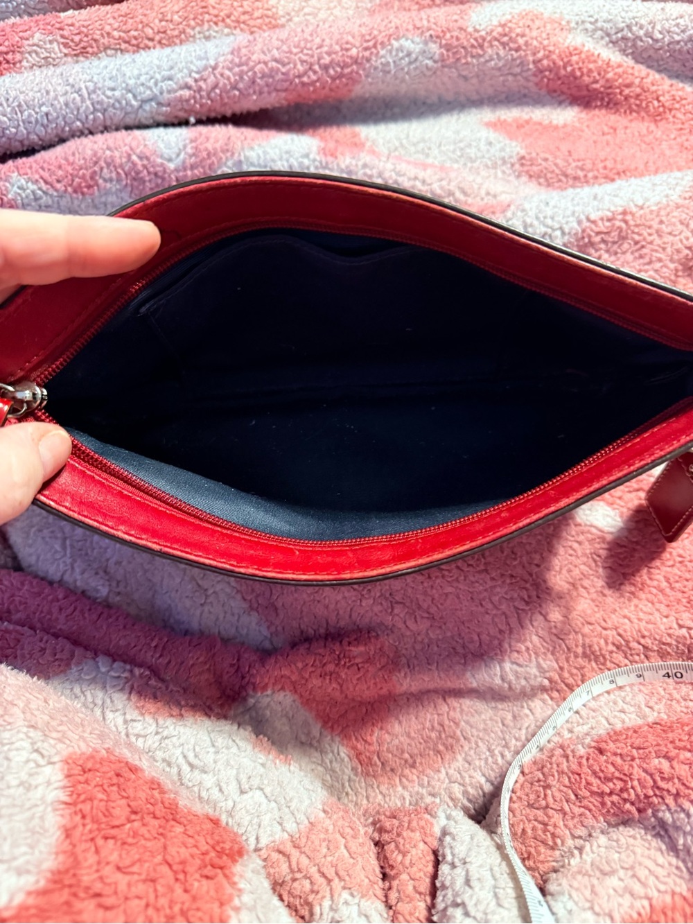 Red Leather Coach Wristlet Clutch - Picture 3 of 4